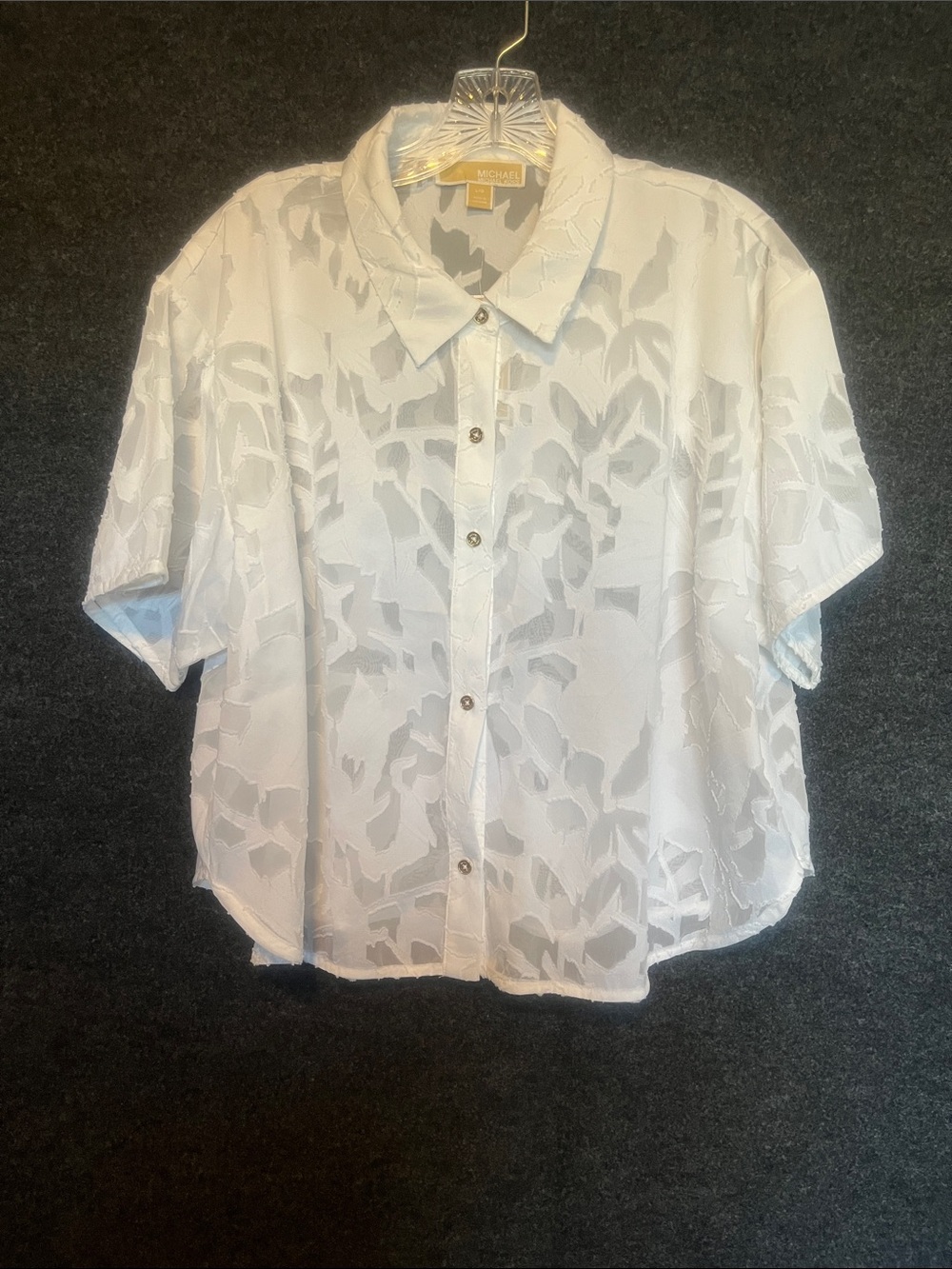 MICHAEL Michael Kors White Short-Sleeve Button-Down Shirt